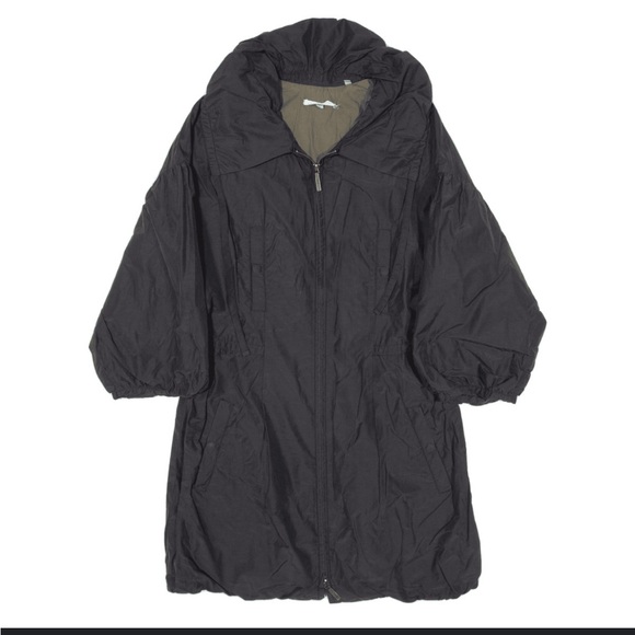 Vince  Zip Up Jacket with Bubble Hem Sleeves 3/4 women’s small drawstring collar - Picture 1 of 9